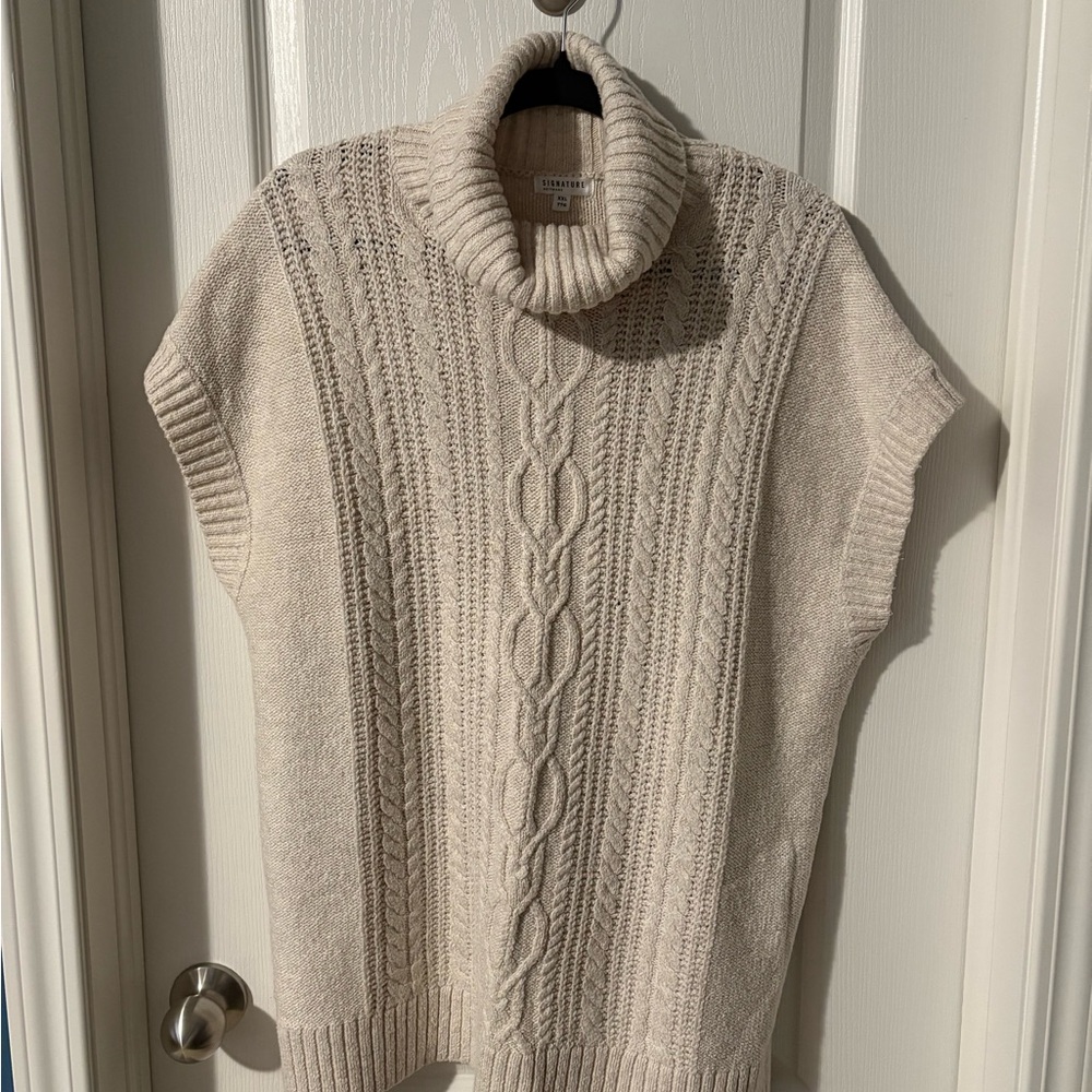 Reitmans Beige Cable Knit Turtleneck Sweater